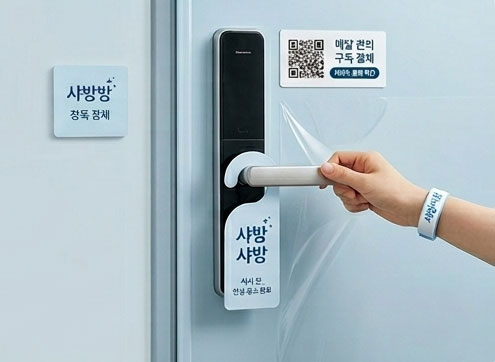샤방샤방 완료 도어 핸들 QR